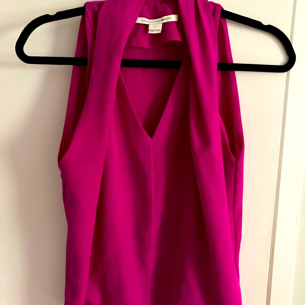 Diane Von Furstenberg fuschia blouse